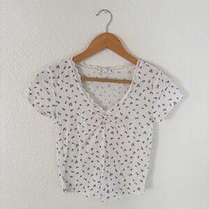 Hippie Rose White and Red Floral Top
